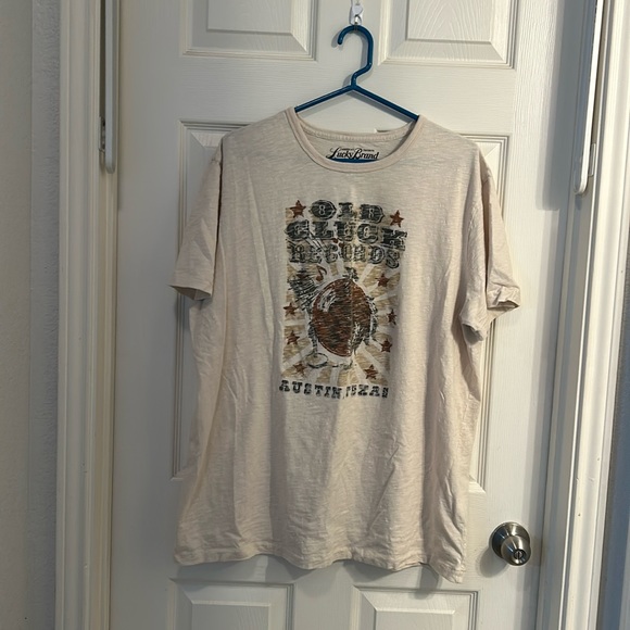 Lucky Brand Mens‎ Tshirt Oatmeal White XXL Austin Texas - Picture 1 of 4